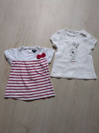 Lot 2 t-shirts Kiabi 1 mois