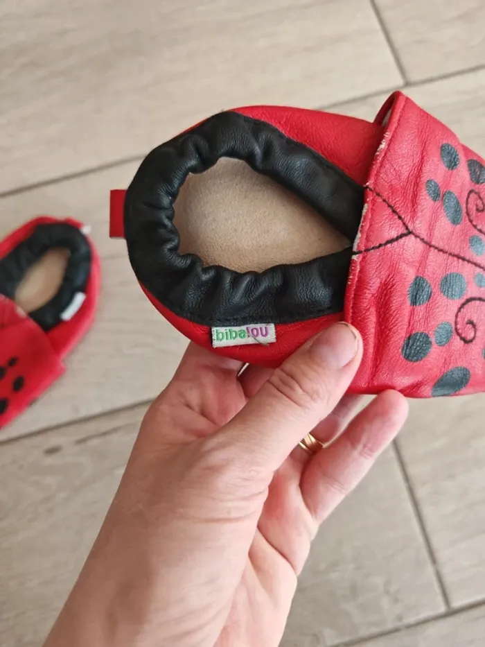 Chausson en cuir souple coccinelle - photo numéro 5