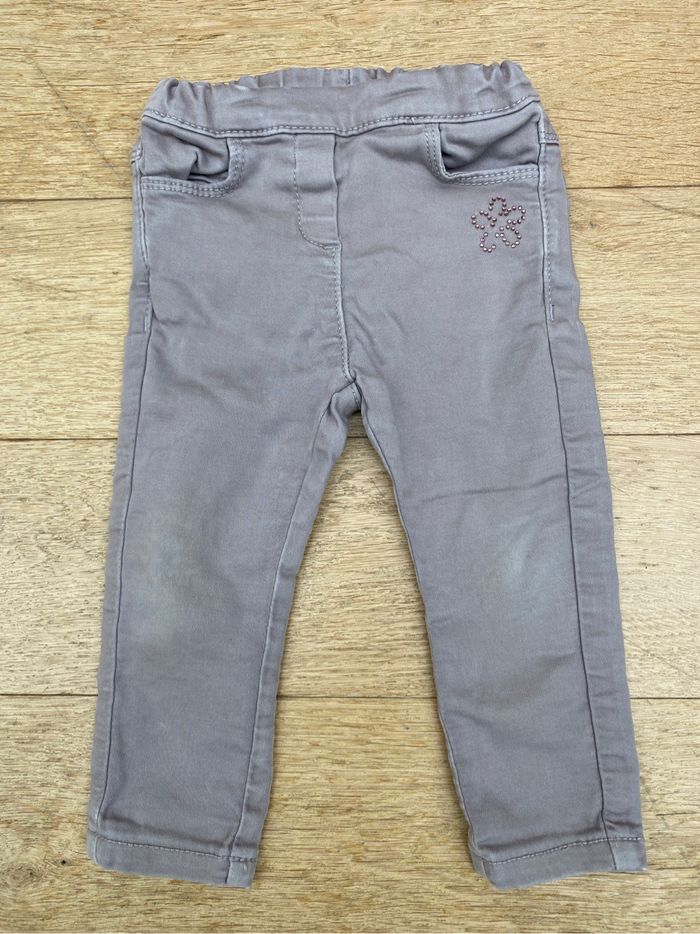 Pantalon gris élastique fille bébé 12 18 mois