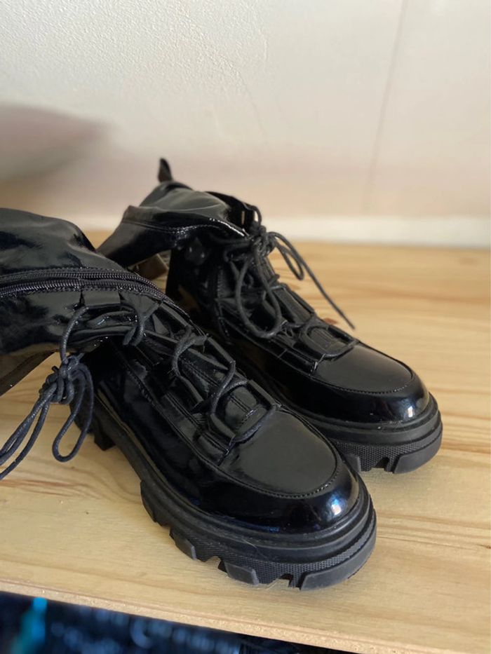 Cuissardes noires vernies - photo numéro 2