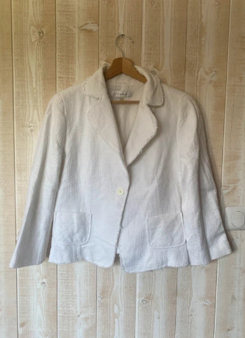Blazer blanc Zara manches 3/4 - taille L