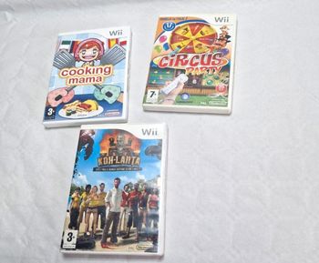 ​Lot 3 Jeux Wii Cooking Mama Circus Party Koh-Lanta Nintendo Wii