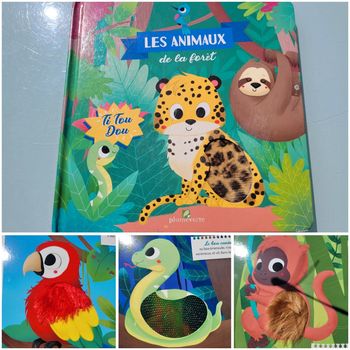 Éditions Plumeverte, livre à toucher 🦥 Les Animaux de la forêt 🐍 collection ti tou dou