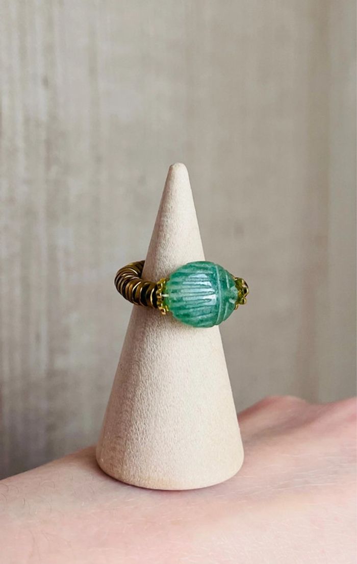 Bague amulette scarabée Aventurine - photo numéro 3