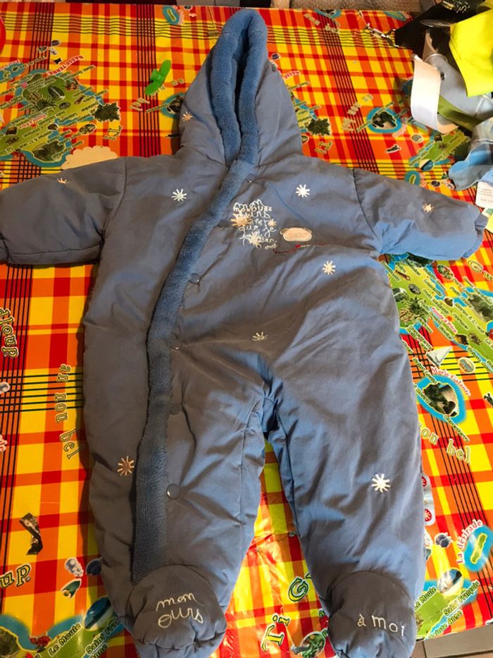 Combinaison à capuche bébé 6moi double polaire