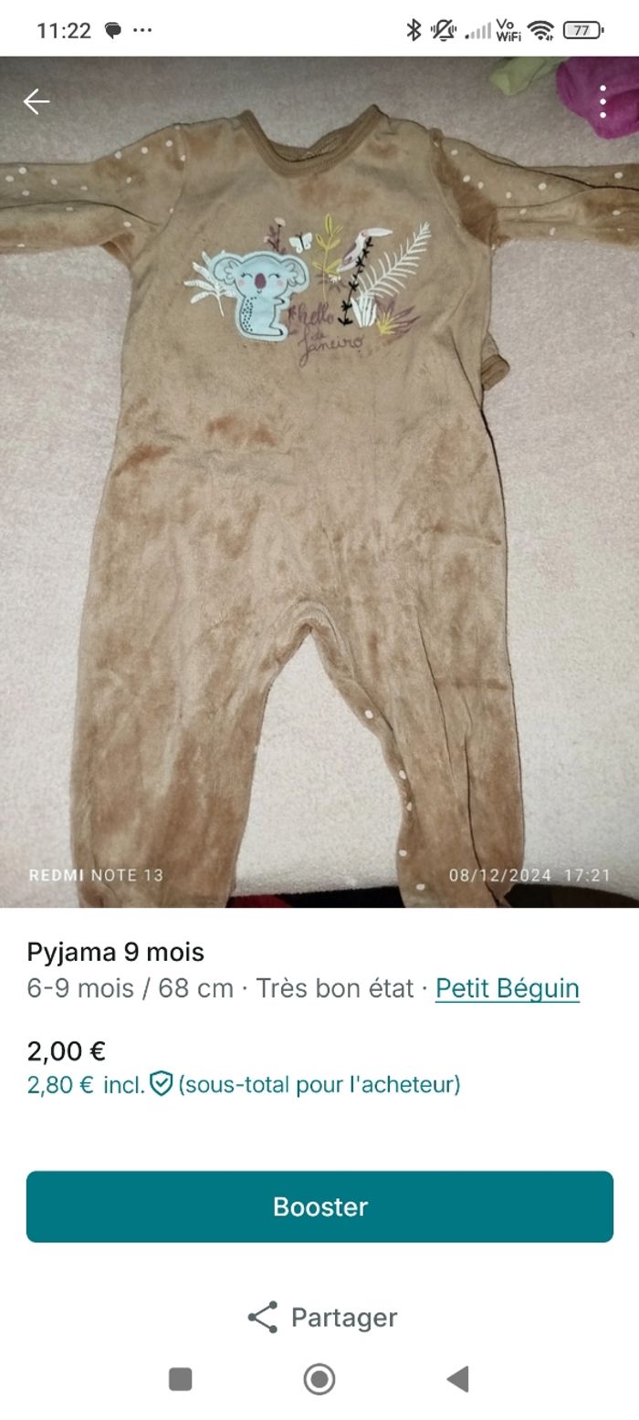 Pyjama 9 mois