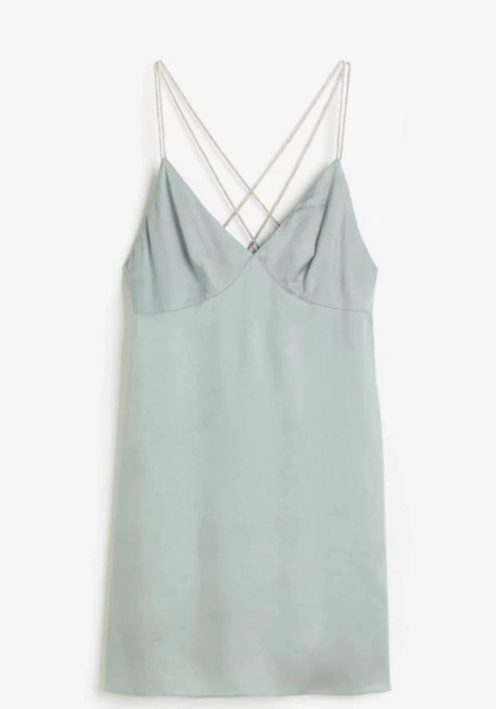 Robe satinée verte