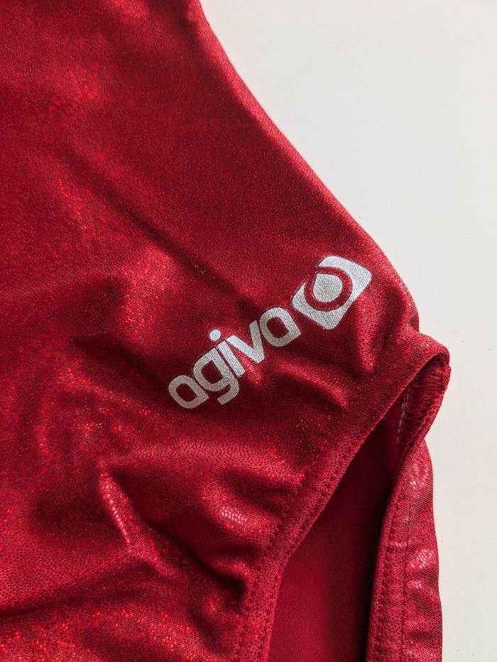 Agiva justaucorps rouge avec strass gym fille 10 ans - photo numéro 4