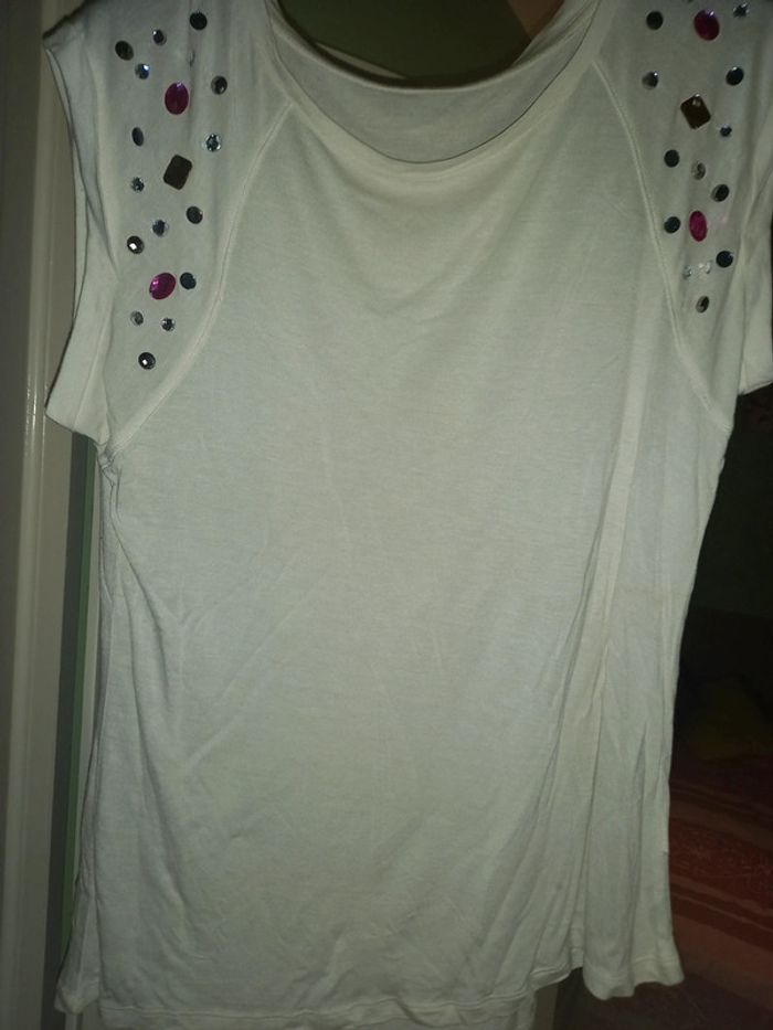 T-shirt strass manche