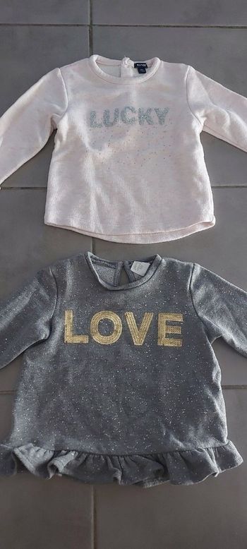Lot de 2 sweats taille 18 mois