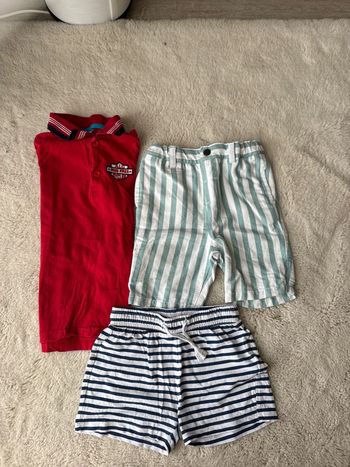 👕lot été - bébé garçon 36 mois - polo + shorts - très bon état