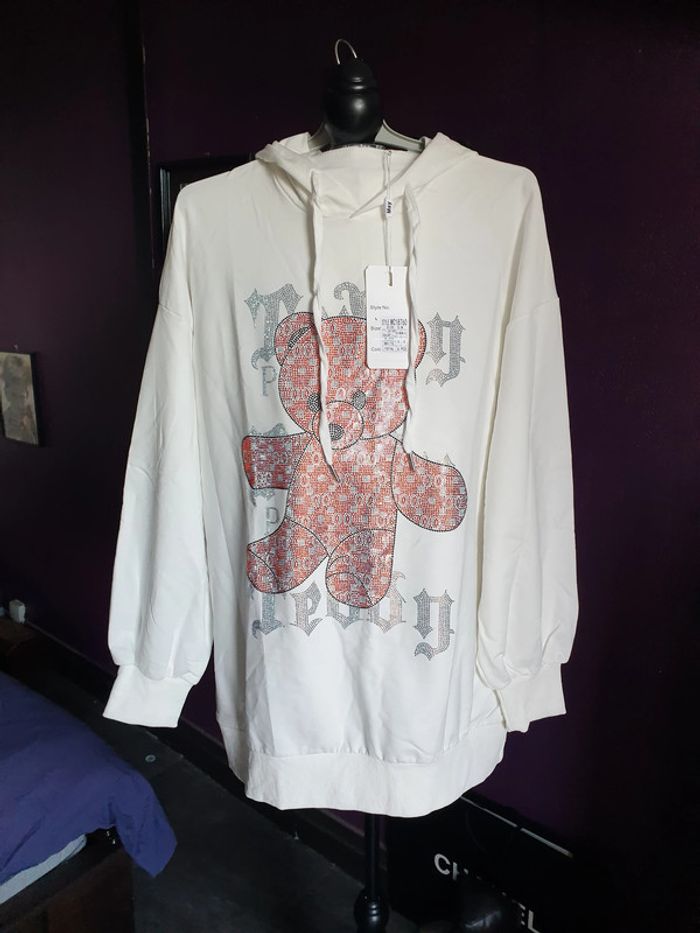 Sweat léger ourson blanc