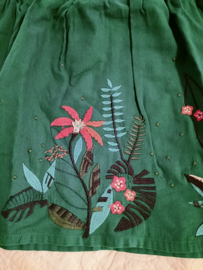 Robe brodée verte - 10 ans - DPAM - photo numéro 6