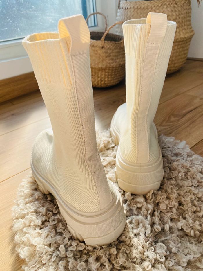Bottine chaussettes crème 37 - photo numéro 4