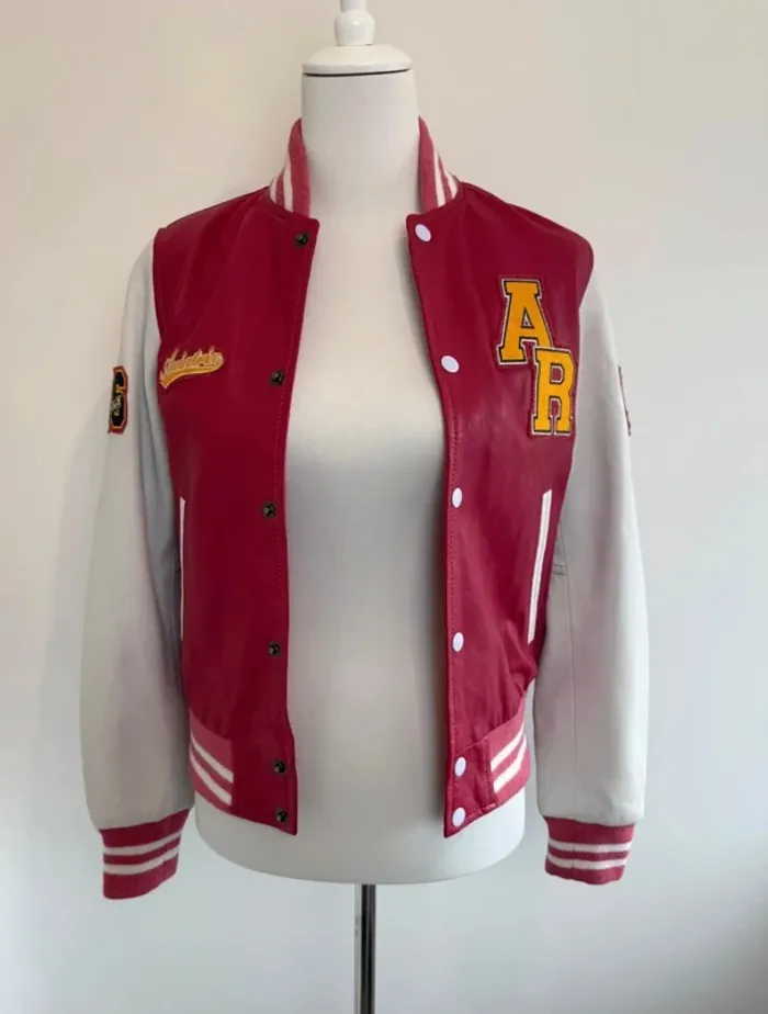 Veste bomber Aviatrix en cuir femme rose taille M très bon état
