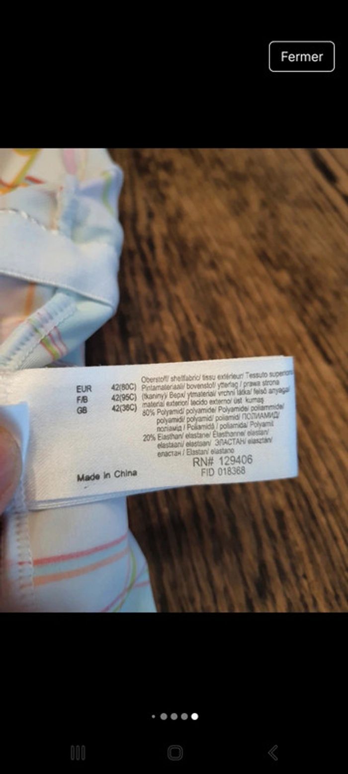 Jolie Haut de Tankini Bpc fr/be 42 cup 95C - photo numéro 16