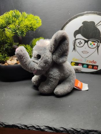 Wild Republic Cuddlekins Mini Bébé éléphant peluche gris rose Doudou Elephanteau
