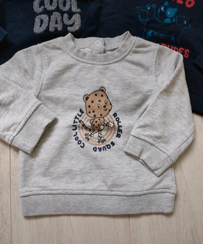Lot de 3 sweats Kiabi 12 mois - photo numéro 2