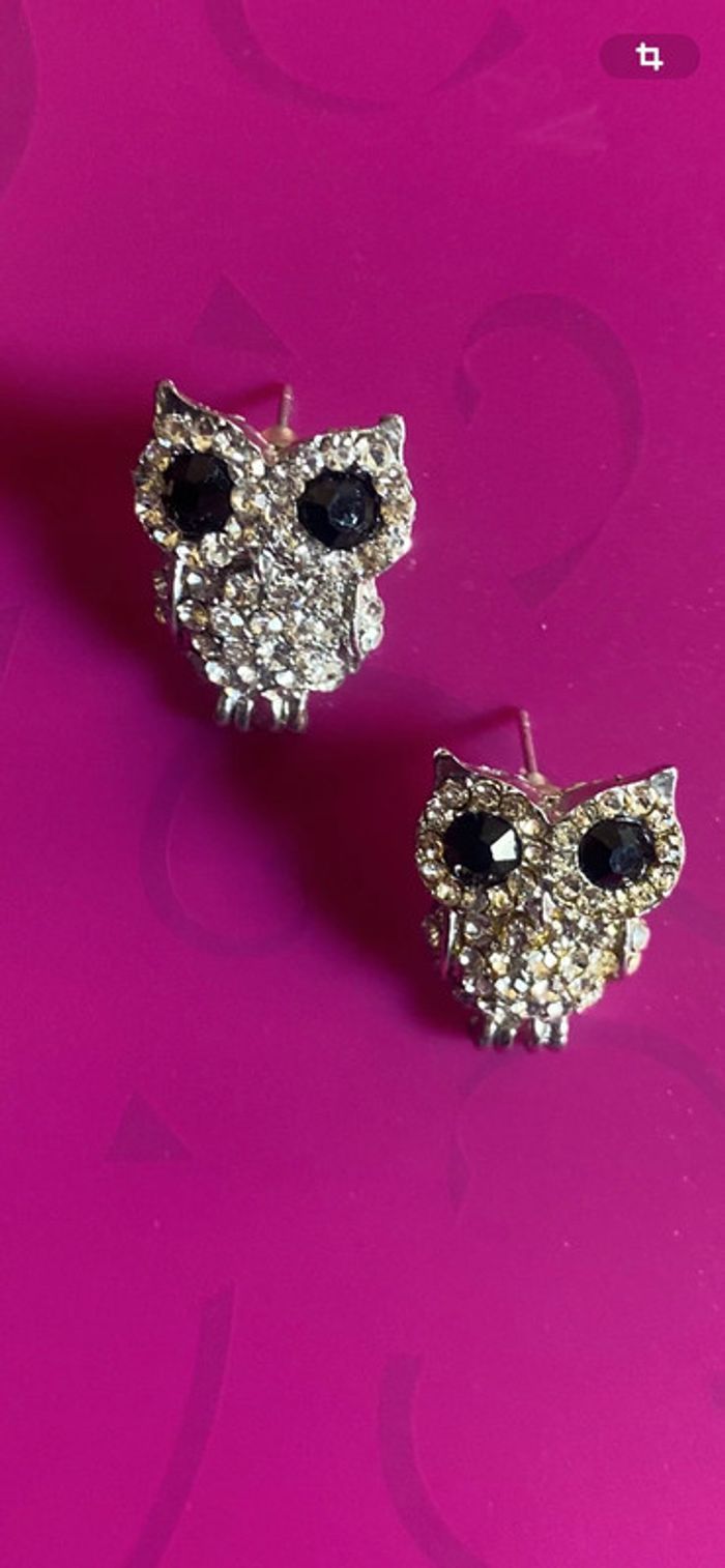 Boucle d’oreille fantaisie hiboux - photo numéro 3