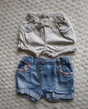 Lot short fille 18 mois