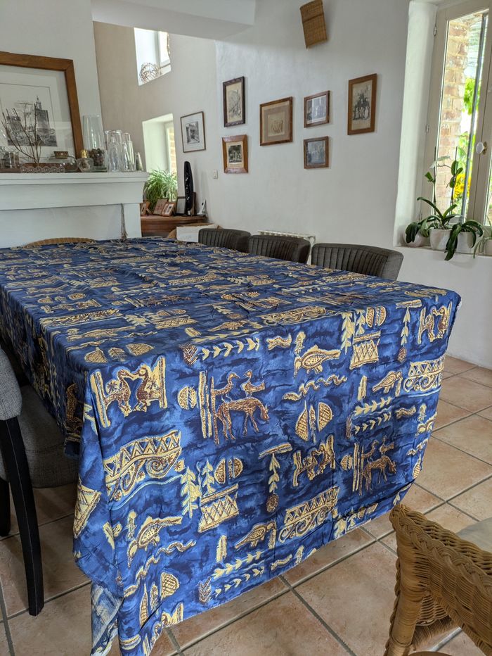 Tissu coton neuf imprimé bleu - photo numéro 3