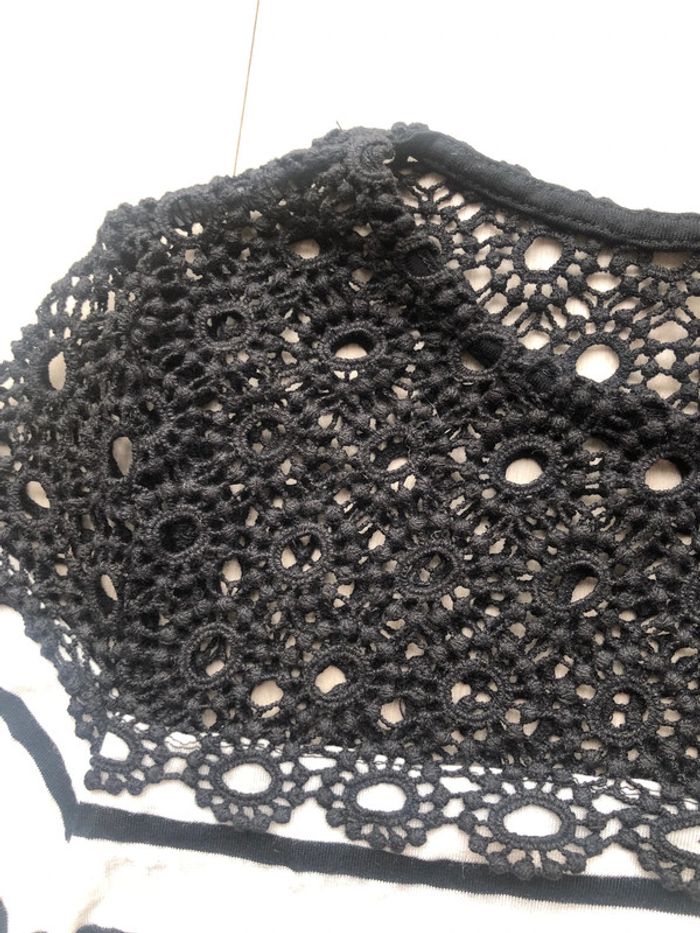 Marinière dentelle la redoute taille 38 rayée noire/crème - photo numéro 3