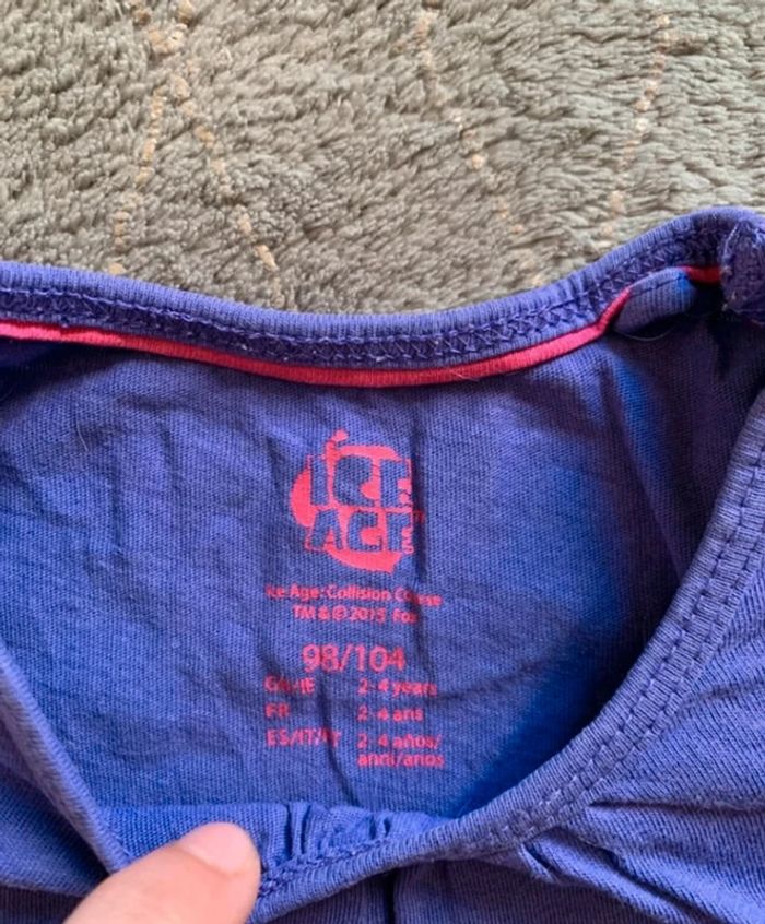 T-shirt violet fille taille 2/4 ans - photo numéro 3