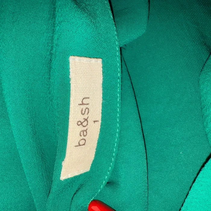Ba&sh Green Blouse Top Shirt Long Sleeve - photo numéro 5