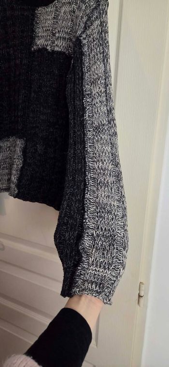 Pull Homme WORTH Maille Épaisse Noir & Gris – Oversize / Tendance – Excellent État