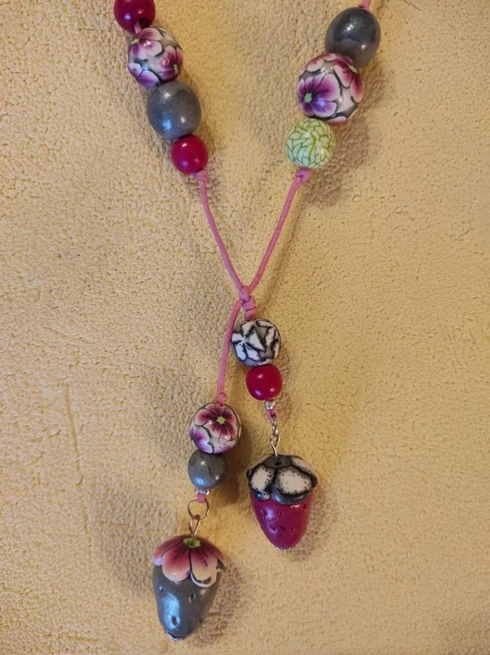 Collier rose/gris - photo numéro 2