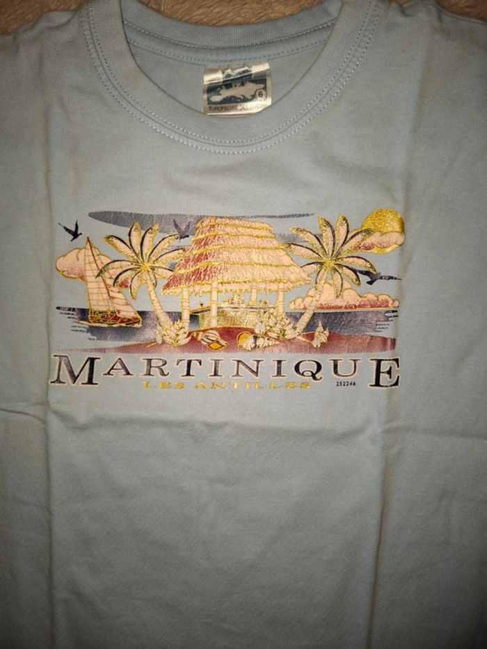 T shirt bleu manche courte Martinique 10 ans - photo numéro 2