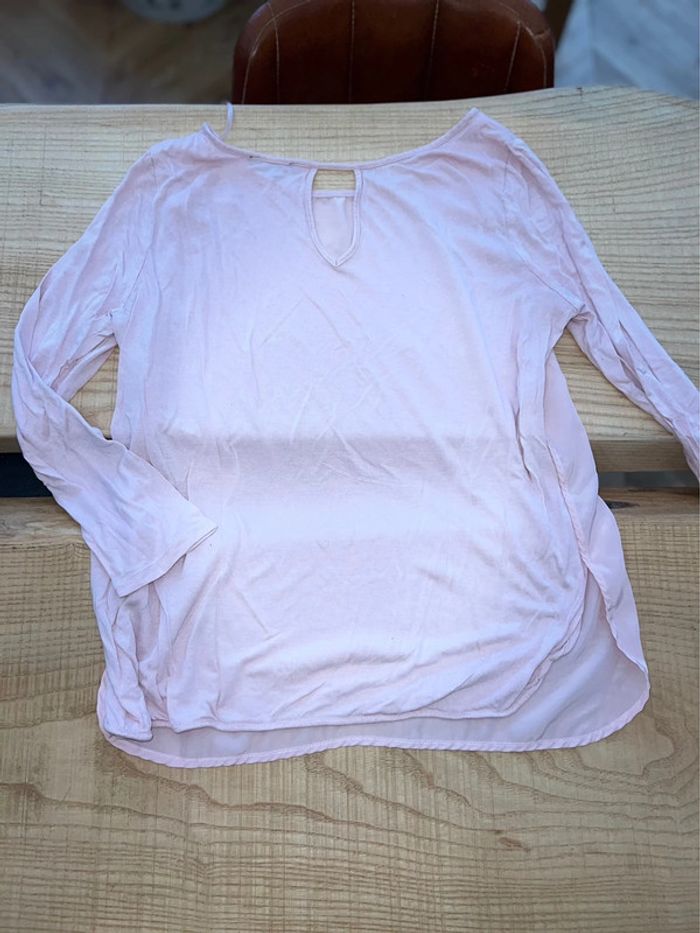 Blouse fluide rose pâle taille M 38 TEX satiné femme - photo numéro 2