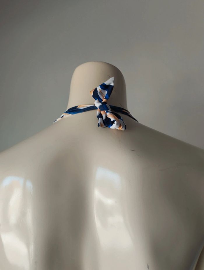 Maillot de bain 2 pièces Paddé feuillage bleu encre taille 36 - photo numéro 6