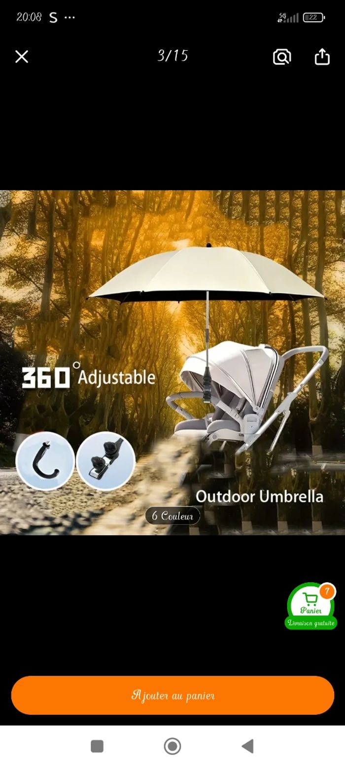 Parapluie poussette - photo numéro 4