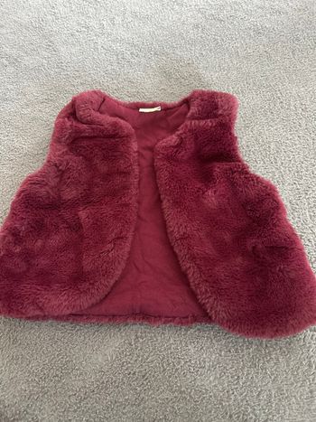Gilet poilu bordeaux