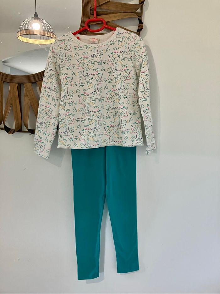 Pyjama coton réversible fille 8 ans DPAM