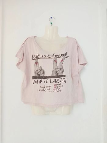 Tee-shirt oversize crop top femme w