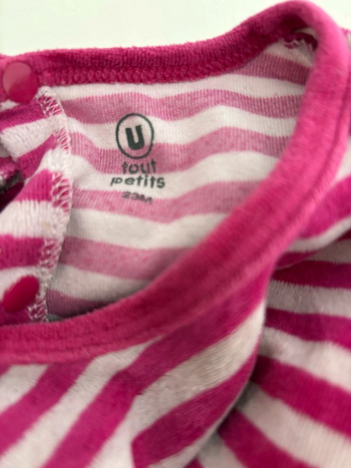 Pyjama rayé blanc et rose – U Tout Petit – Taille 23 mois - photo numéro 3