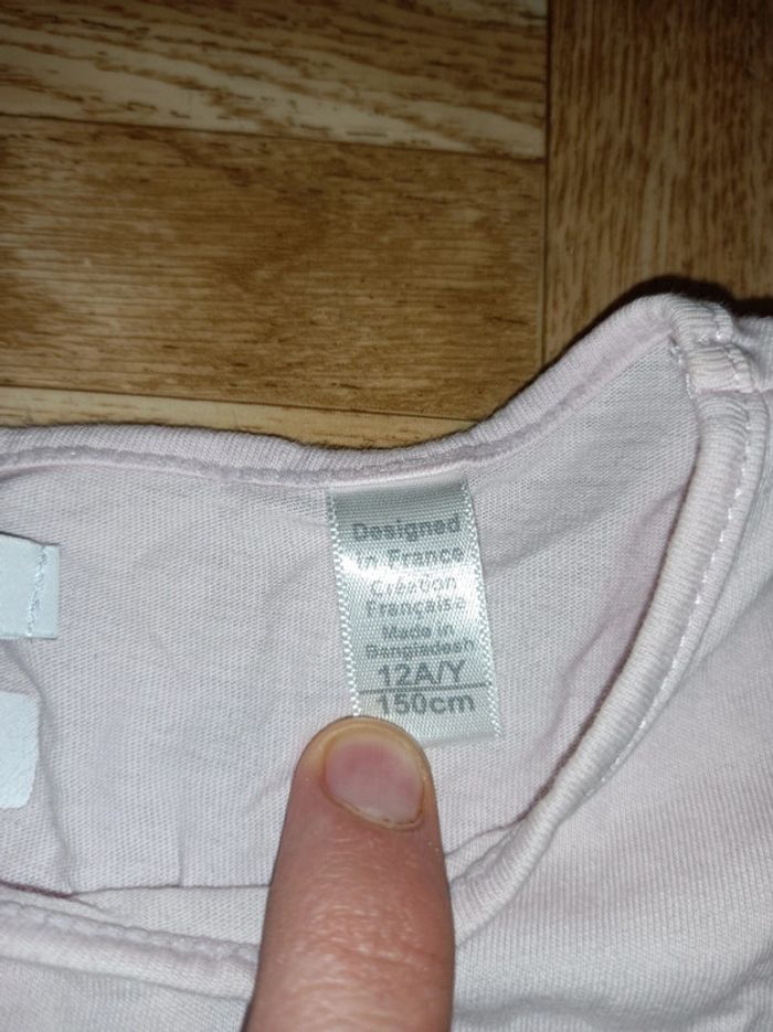 T-shirt manches courtes fille taille 12 ans Okaïdi en bon état - photo numéro 6