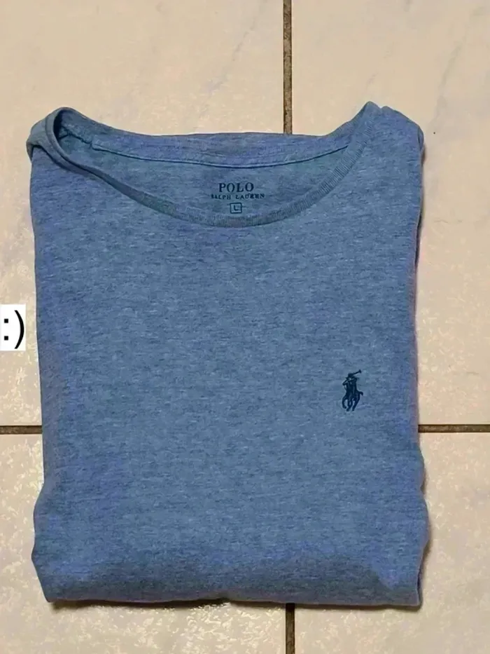T-shirt Ralph Lauren Bleu Chinée – Taille L - photo numéro 8