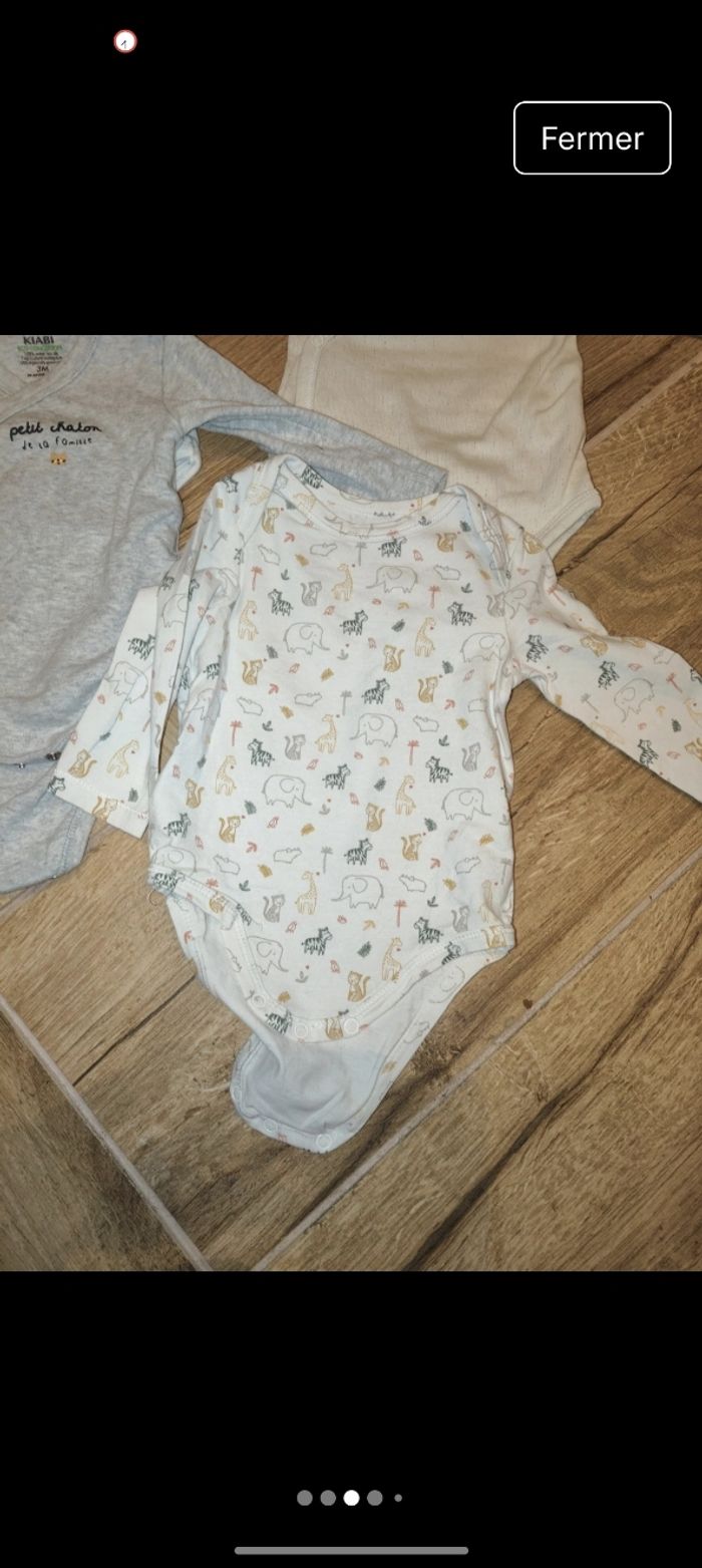 Lot 7 body bodies manches longues dont croisés. Escargot dragon chaton famille animaux - photo numéro 3