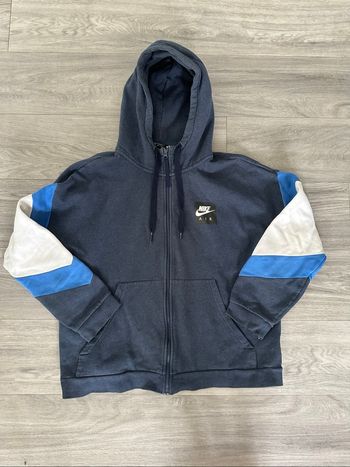 Sweatshirt zip oversize bleu et blanc Nike TL