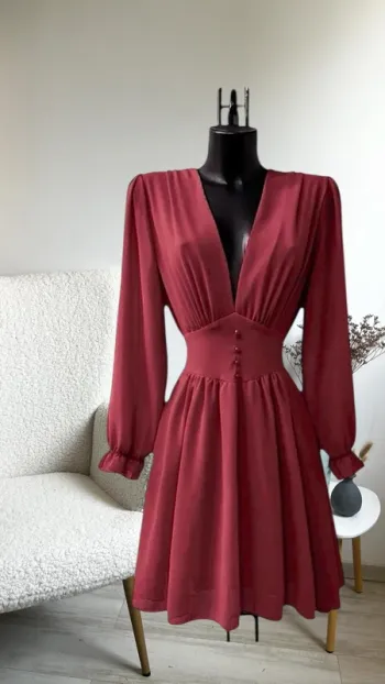 Robe courte bordeaux