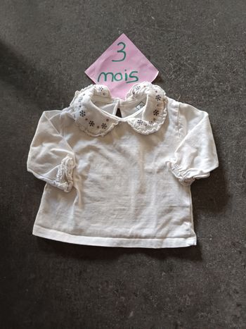 T shirt col flocons 3 mois