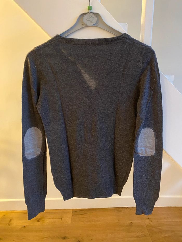 Pull gris col V - photo numéro 9