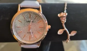 🌹 Coffret Montre Lianhu + Bracelet Rose 