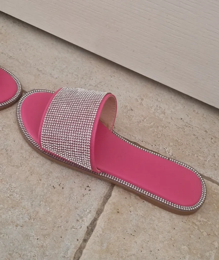 Sandales mules fushia et strass pointure 37 - photo numéro 6