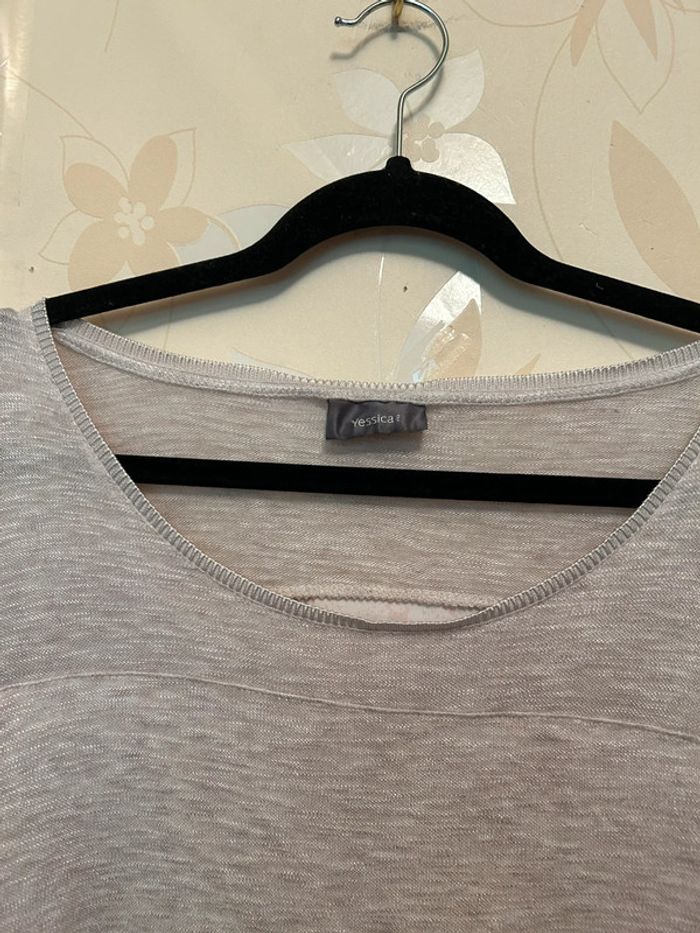 Tunique gris/beige taille L - photo numéro 5