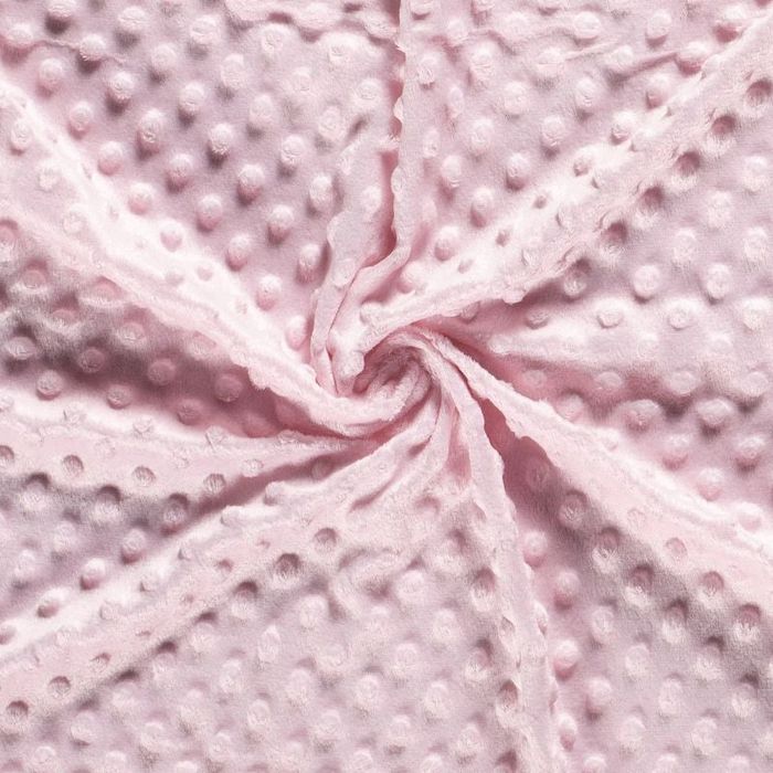 Coupon tissu Minky pois rose