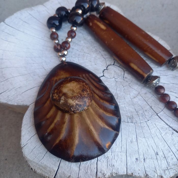 Collier vintage bois - photo numéro 2